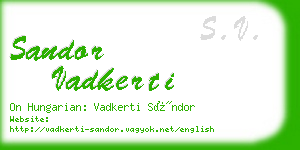 sandor vadkerti business card